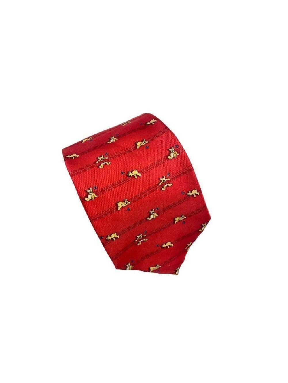 Frangi Italy Men's Red silk Teddy Bear Neck Tie NWT